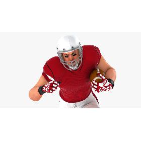 3D model White American Football Player HQ 009